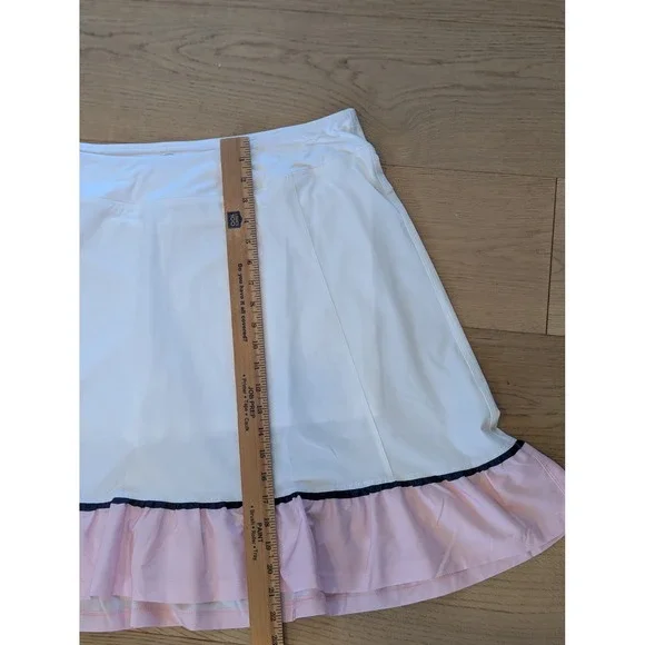 Addison Bay Athletic Skort Tennis Golf mmRuffle Hem Activewear White Pink 1X - Picture 6 of 6